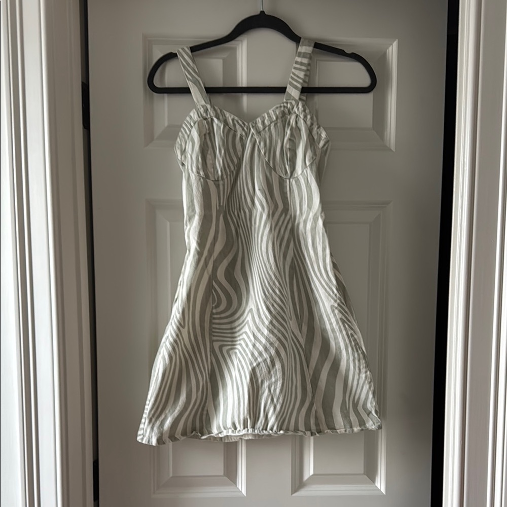Striped White and Gray Dress